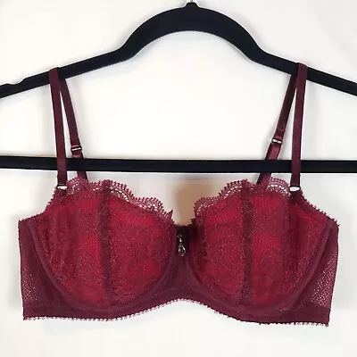 Elle Macpherson Balconette Bra Women 34B Lace Underwire Lined Jewel Charm • $24.99