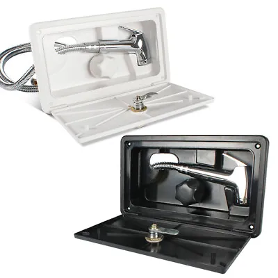 Caravan RV Exterior Shower Box Kit With Lock Faucet Hose Motorhome Accessories • $39.99