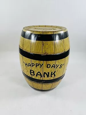 Vtg J. Chein & Co  HAPPY DAYS  Bank Tin Barrel Bank Made In The USA • $15.95