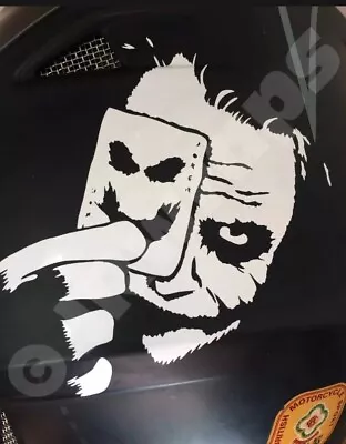 JOKER FACE STICKERS DECALS SILHOUETTE Helmet Motorbike Bumper Car Gloss White • £4.99
