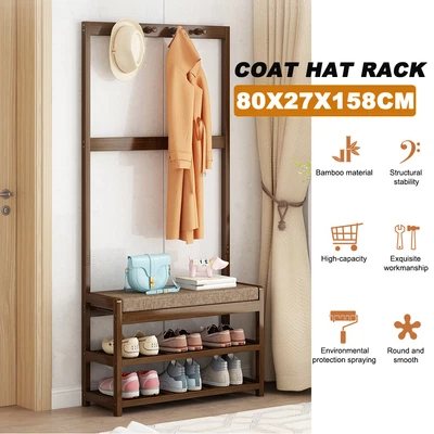 $56.55 • Buy Entryway Coat Rack Shoe Bench Hall Tree With Storage Bench Entryway Organizer