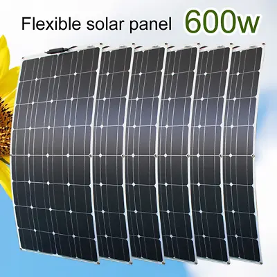 600W 12V Flexible Solar Panel Bendable Waterproof Monocrystalline RV Boat Home • £95.87