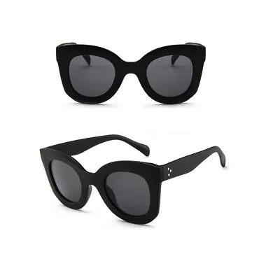 £5.99 • Buy Womens Black Hot Fashion Large Oversized Retro Cat Eye Style Sunglasses UK 2019
