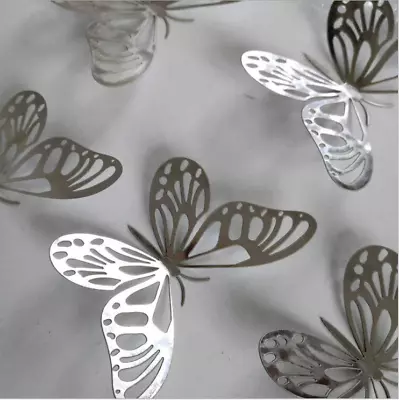 12PCs Hollow Butterfly 3D Wall Stickers Decors Wall Art Wall Home Decorations UK • £2.69