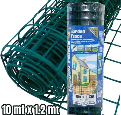£34.99 • Buy PVC Coated Wire Mesh Fencing 10M X 1.2MT Height Green Galvanised Garden Fence CK
