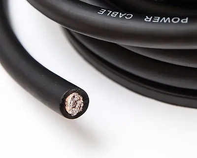 4 GAUGE OFC BLACK 25mm²  POWER CABLE 4 AWG OXYGEN FREE COPPER PER METRE • £8.29