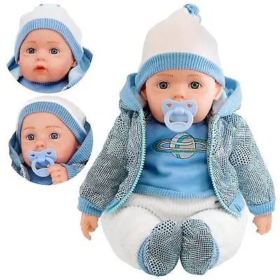 BiBi Doll “Navy  Blue Space Jacket - 20” Baby Doll Soft Bodied Toy With Sounds • £17.99