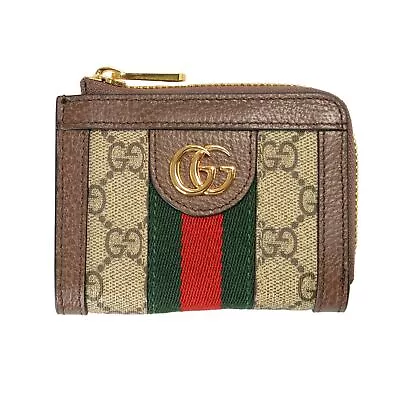 Gucci Women's Ophidia Double G Metal Detail Card Case Zip Around Wallet • $299.99