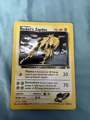 Rockets Zapdos 15/132 Gym Pokémon Card Tcg Holo Rare • $42