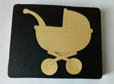 £7 • Buy 1  Thick Cross-Cuts Wooden Die - Baby Carriage (Works With Sizzix Bigz Pro)