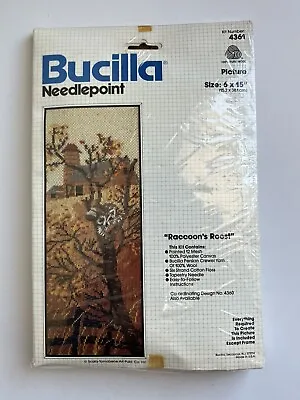 Vintage Bucilla Needlepoint Kit 4361 Raccoons Roost Country Farm NOS • $15.95
