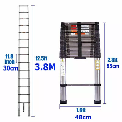 2.6-5M Folding Extenable Ladder Telescopic Multi-Purpose Stainless Steel Ladders • $75.10