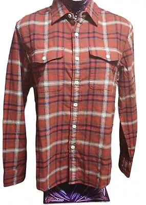 American Eagle Button Up Flannel Shirt Mens Small Red Plaid Long Sleeve NWT XS • $15.30