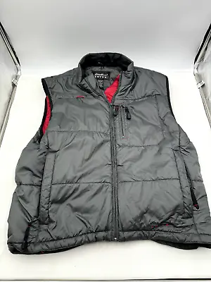 Eddie Bauer EBTEK Primaloft Full Zip Puffer Vest Men Size M Medium Gray Red • $28.99