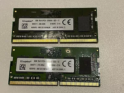 16Gb (2x8gb) KINGSTON SODIMM RAM DDR4 3200MHz 1Rx16 PC4-3200AA-SC0-12 KKRVFX-MIE • £29.99