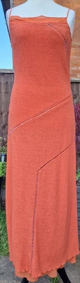 £39.99 • Buy After Six By Ronald Joyce Evening Bead Dress UK 10 12 Burnt Orange
