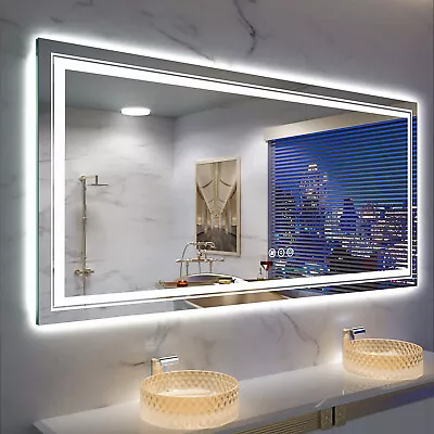 Retard Fade LED Lighten Bathroom Mirror Defrost Front & Backlight Vanity Makeup • $259.95