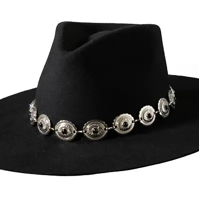 3-D Belt Concho Stone Black Hat Band - Hats Add-Ons - D740001701 • $15