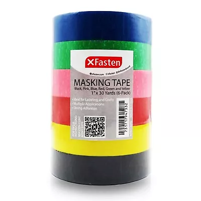 XFasten Multi Colored Painters Masking Tape Kids Craft Set 1-Inch X 30 Yards... • $11.99