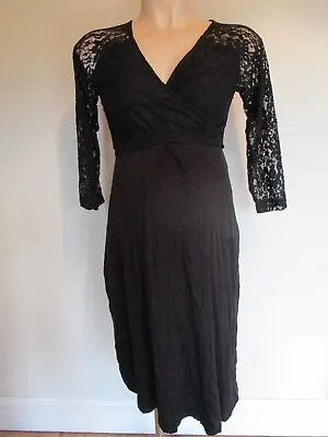 £17.50 • Buy Mamalicious Maternity Nursing Black Lace Party Occasion Dress Size6 8 10 12 Wini