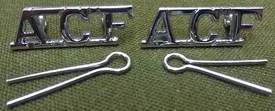 Genuine British  ACF  Chrome Army Cadet Force Shoulder Title Badges BRAND NEW • £6.99