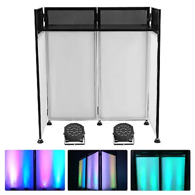 Portable DJ Event Facade White/Black Scrim Frame Booth Multiple Control Modes • $242.24