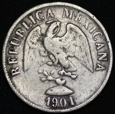 MEXICO ~ 1901 Zs Z ~ 20 Centavos ~ 90.27% ~ Quality Coin ☘️ SILVER - #396 ☘️ • $28.49