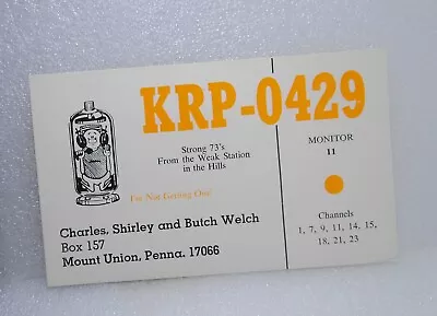 Mount Union Pennsylvania KRP-0429 QSL Radio Card Postcard • $1.99