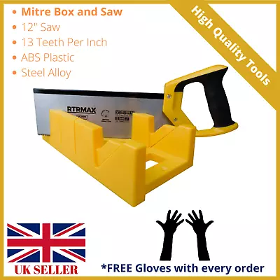 RTRMAX Mitre Box And 12 Inch Tenon Saw Professional Joinery Tools 90 45 Degree • £16.99