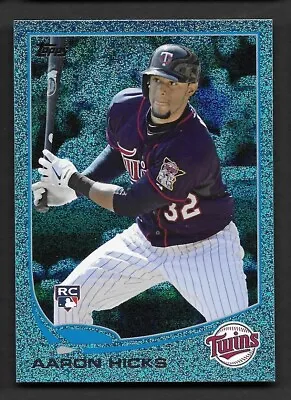2013 Topps Silver Slate Blue Sparkle Wrapper Redemption 346 Aaron Hicks RC Twins • $2