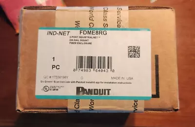 Panduit FDME8RG DIN Rail Mount 8-port Fiberglass Enclosure Patch Panel • $110