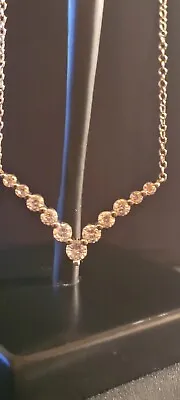 $12 • Buy Designer Marked JCM Authentic Cubic Zarconia V Shape Necklace.