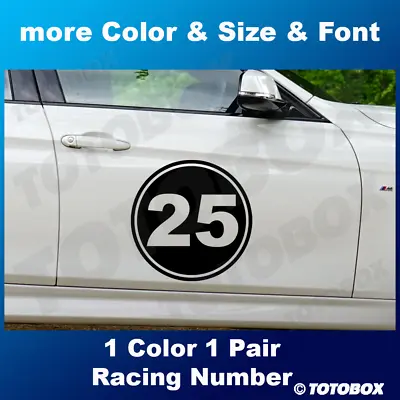 2x Rally Racing Custom Number Circle Decal Auto Car Race Sport Sticker  • $32.50