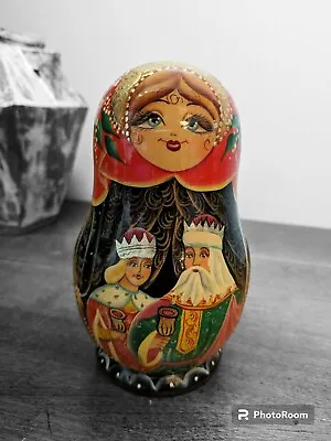 Matryoshka Doll Decorative Hand Painted Matpeha Russian Handmade Signed 6  • $30