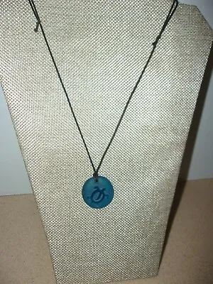 Glass Blue Sea Turtle  Necklace Pendant Cord  NA13  • $6