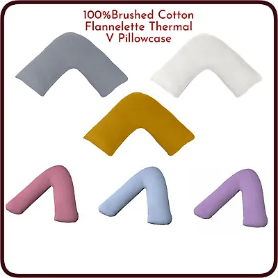 £5.99 • Buy V Shaped Pillowcase 100%Brushed Cotton Flannelette Thermal V P.Cover (74cmx34cm)