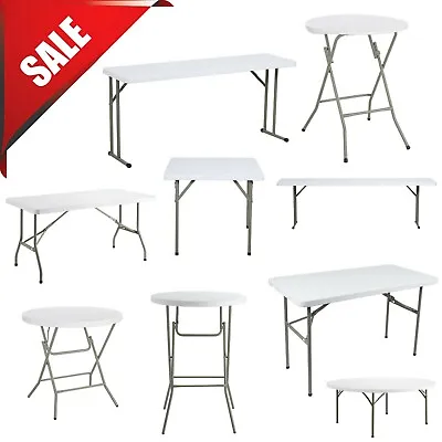 DIFFERENT SIZES Folding Table Heavy Duty Plastic Indoor Outdoor Party Banquet • $95.35