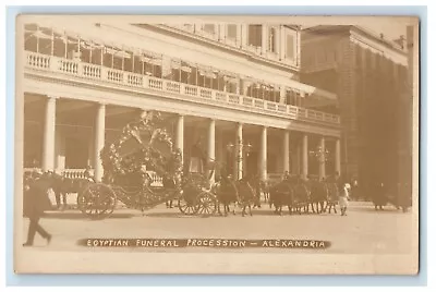 C1920's Egyptian Funeral Procession Alexandria Egypt RPPC Photo Vintage Postcard • £28.89