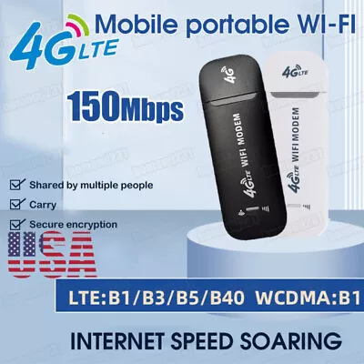 4G LTE Unlocked USB WIFI Dongle Modem Wireless Router Mobile Broadband SIM Card • $14.19