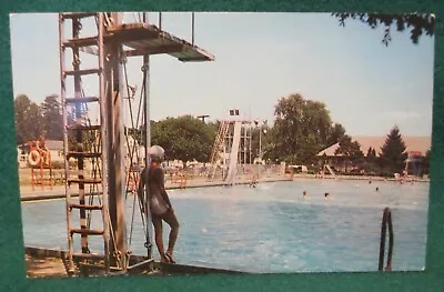 Estate Sale ~ Vintage Postcard - Tuhey Park Swimming Pool Muncie Indiana • $2.50