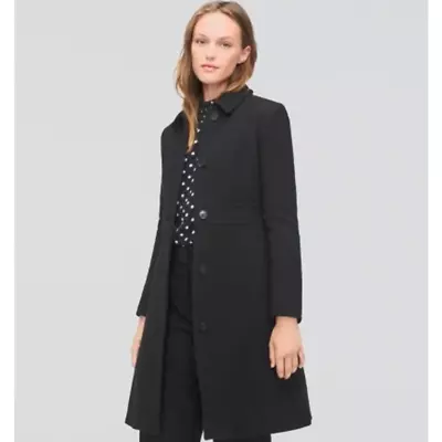 J. Crew Lady Day Ladyday Coat Black Double Cloth Wool Size 2 • $175