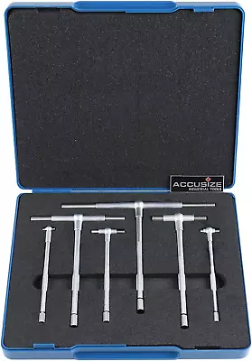 Premium 5/16'' - 6  6Ps/Set Telescoping Gage Set Satin Chrome Finished 3602-5 • $66.99