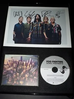 Foo Fighters Rare Hand Signed Framed Sonic Highways Cd And Coa Group Photo • $290