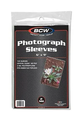 Pack Of 100 BCW 6x9 Photo 2 Mil Soft Poly Sleeves Protectors 6 X 9 Sheets Covers • $12.49