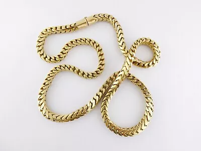 Estate 18K Yellow Gold Unisex 25.25 /6mm Franco Snake Box Chain Necklace | 59.3g • $4975