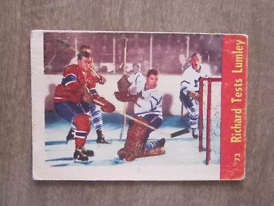 1955-56 Parkhurst Richard Tests Lumley (HOF)  Montreal Canadiens Hockey Card • $9