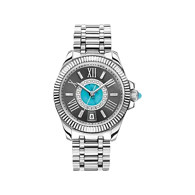 Mystic Island Watch With White Stones And Simulated Turquoise Silver • $799