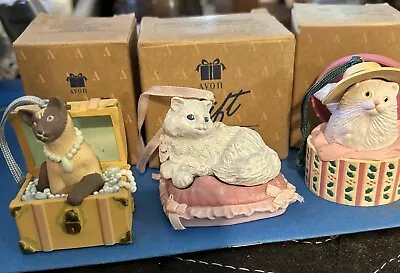 Avon Christmas Ornaments - Kitty Cats - Set Of 3- Vintage- NOS • $10
