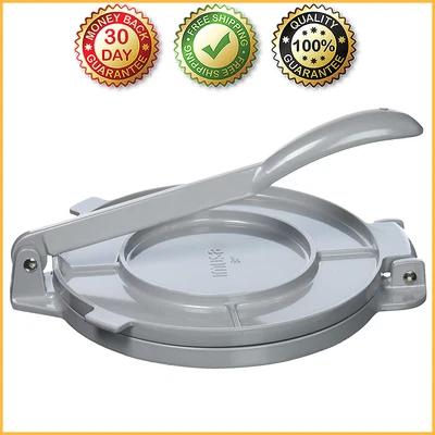 $19.95 • Buy ALUMINUM TORTILLA PRESS Manual 8-Inch Round Tortillas Flatbread Maker Silver NEW
