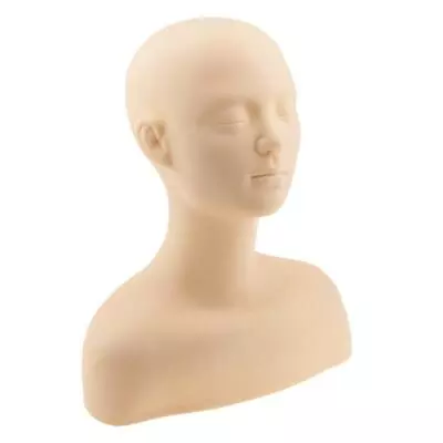 Silicone Massage Makeup Training Mannequin Head With Shoulder Bone • £24.19